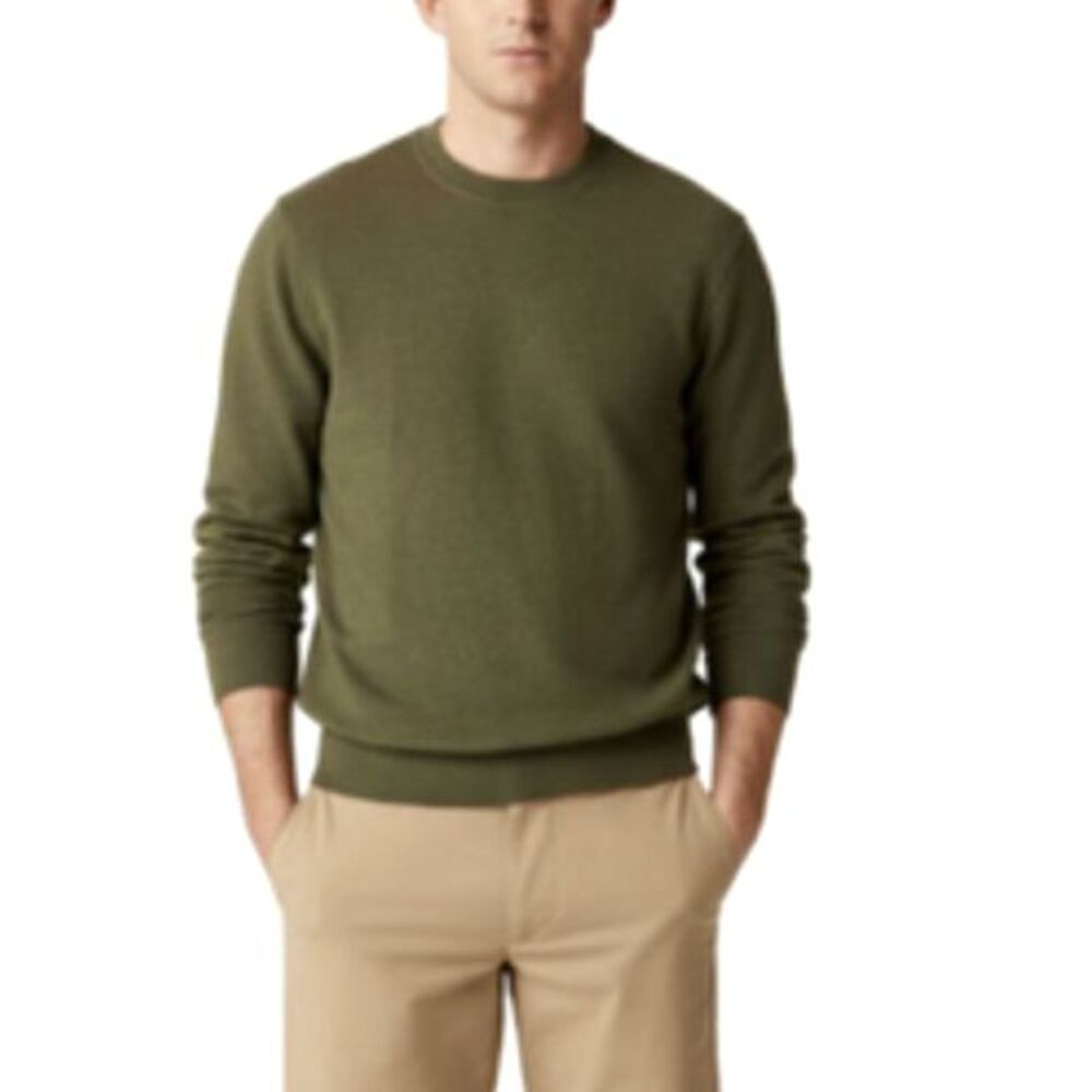 J. Crew Men's Olive Green Cotton Crewneck Long Sleeve Sweater Size L
